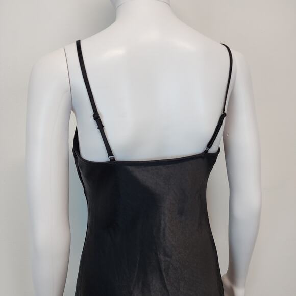 Endless Rose Satin Cowl Neck Mini Slip Dress Size XS Black Y2K Sexy Evening LBD - Picture 7 of 16